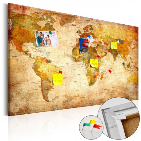 Pilt korgil - World Map: Time Travel [Cork Map] - 120x80