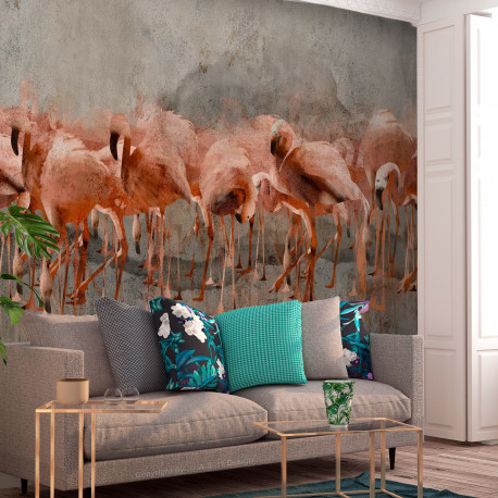 Fototapeet - Flamingo Lake - 100x70