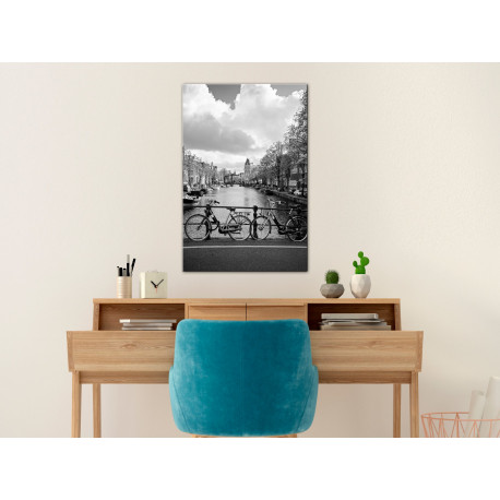 Seinapilt - Bikes On Bridge (1 Part) Vertical - 40x60