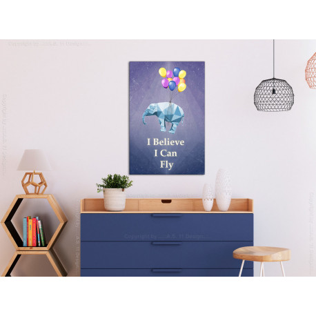 Seinapilt - Flying Elephant (1 Part) Vertical - 60x90