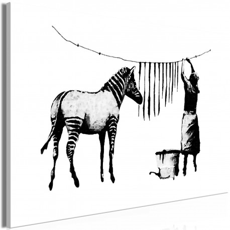 Seinapilt - Banksy: Washing Zebra (1 Part) Wide - 120x80