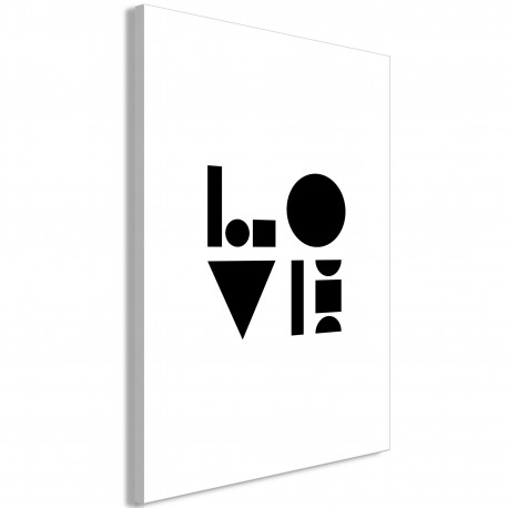 Seinapilt - Black, White and Love (1 Part) Vertical - 60x90