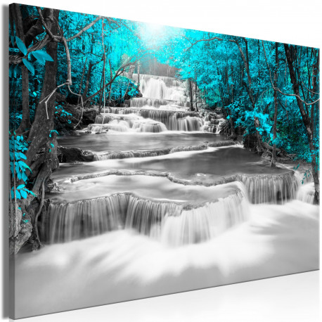 Seinapilt - Cascade of Thoughts (1 Part) Wide Turquoise - 90x60