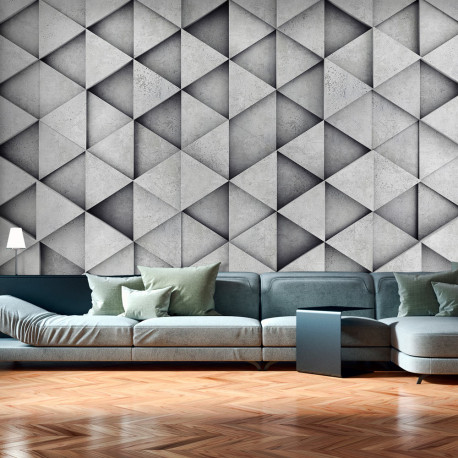 Fototapeet - Grey Triangles - 250x175