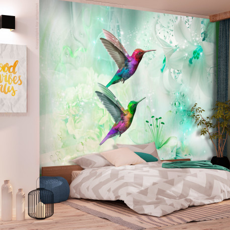 Fototapeet - Colourful Hummingbirds (Green) - 150x105