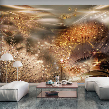Fototapeet - Dandelions' World (Gold) - 250x175