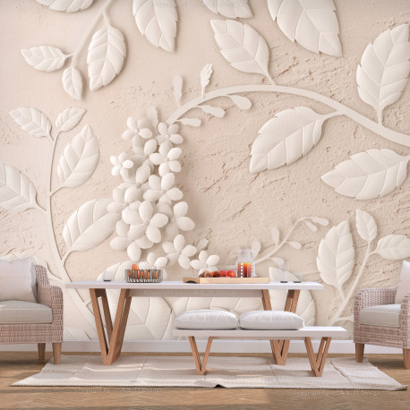 Fototapeet - Paper Flowers (Beige) - 150x105