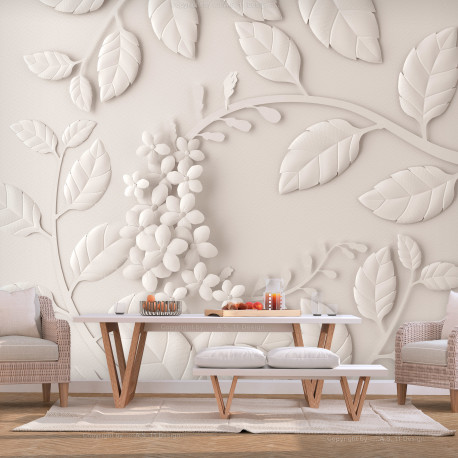 Fototapeet - Paper Flowers (Cream) - 250x175