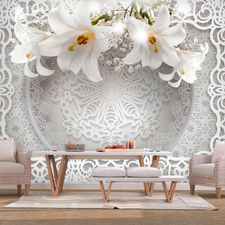 Fototapeet - Lilies and Ornaments - 200x140