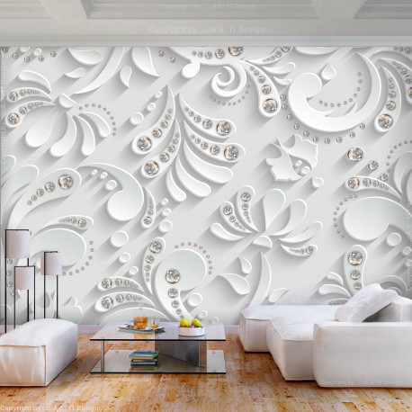Fototapeet - Flowers with Crystals - 400x280