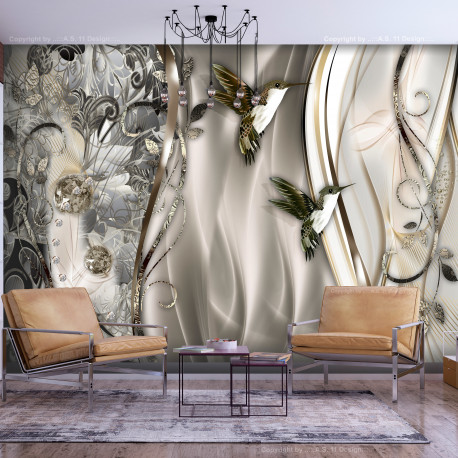 Fototapeet - Hummingbirds on the Wave (Brown) - 200x140