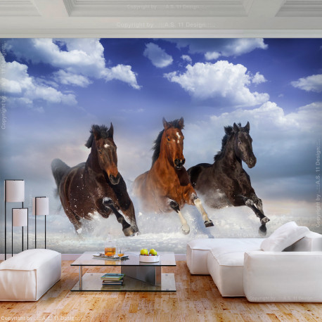 Fototapeet - Horses in the Snow - 100x70