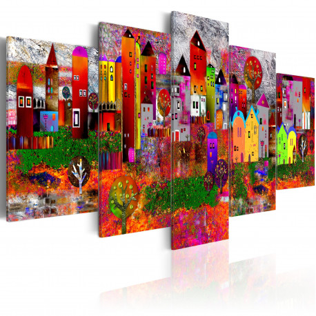 Seinapilt - Colourful Small Town - 200x100