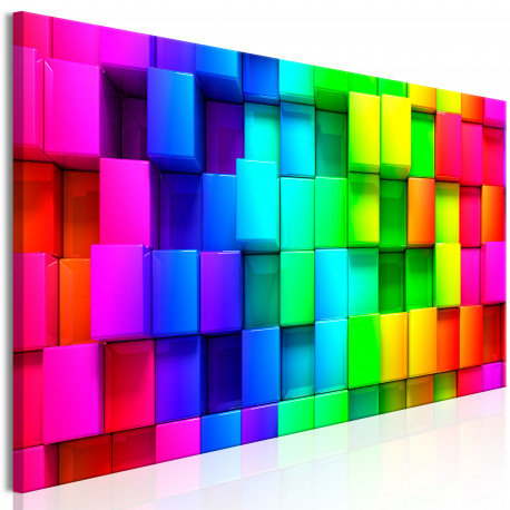 Seinapilt - Colourful Cubes (1 Part) Narrow - 120x40