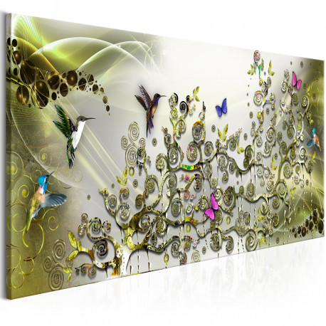 Seinapilt - Hummingbirds Dance (1 Part) Green Narrow - 150x50
