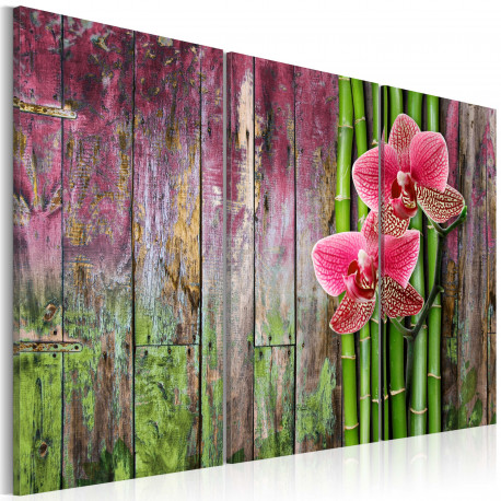 Seinapilt - Flower and bamboo - 120x80