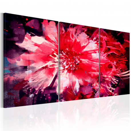 Seinapilt - Crimson Flowers - 120x60