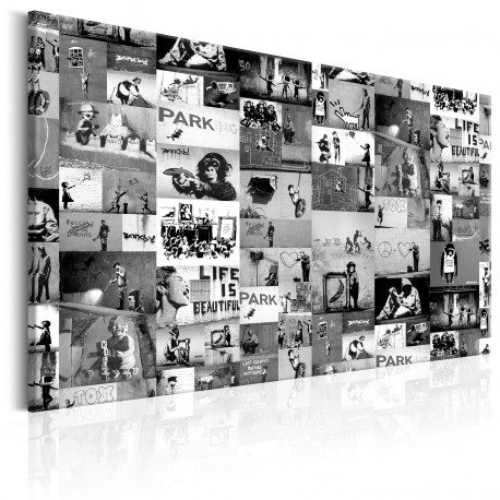 Seinapilt - Banksy: Graffiti Collage - 120x80