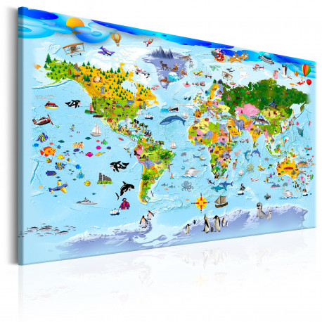 Seinapilt - Children's Map: Colourful Travels - 60x40