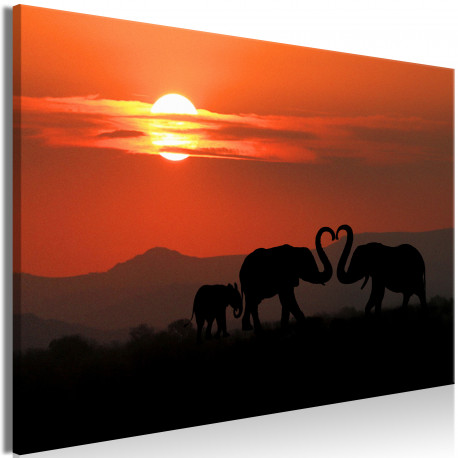 Seinapilt - Elephants in Love (1 Part) Wide - 60x40