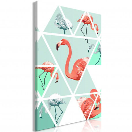 Seinapilt - Geometric Flamingos (1 Part) Vertical - 40x60