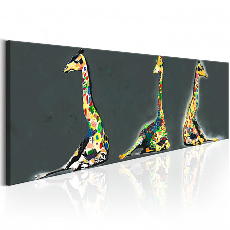 Seinapilt - Colourful Giraffes - 120x40