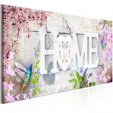 Seinapilt - Home and Hummingbirds (1 Part) Pink Narrow - 150x50