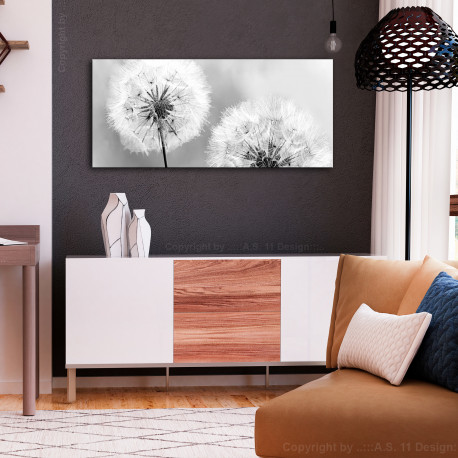 Seinapilt - Fluffy Dandelions (1 Part) Grey Wide - 100x45