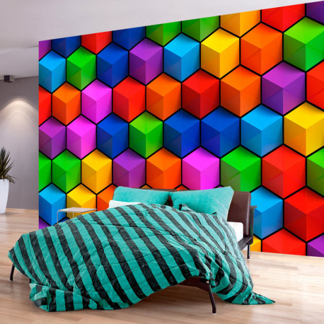 Fototapeet - Colorful Geometric Boxes - 400x280