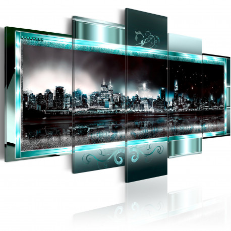 Seinapilt -  Turquoise New York: Starry Night - 100x50