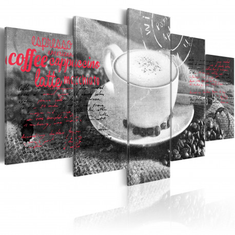 Seinapilt - Coffe, Espresso, Cappuccino, Latte machiato ... - black and white - 100x50