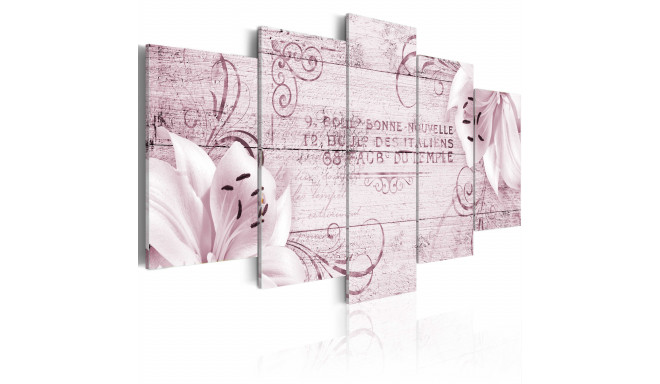 Seinapilt - Flushed lilies - 200x100