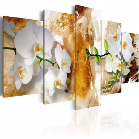 Seinapilt - Brown Paint and Orchid - 200x100