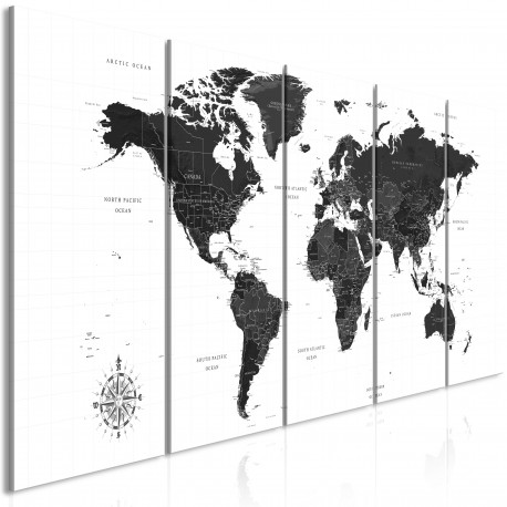 Seinapilt - Black and White Map (5 Parts) Narrow - 200x80