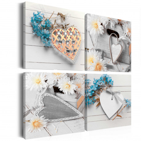 Seinapilt - Flowers and hearts - 60x60