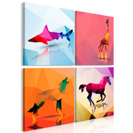 Seinapilt - Geometric Animals (4 Parts) - 60x60
