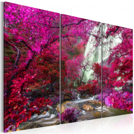 Seinapilt - Beautiful Waterfall: Pink Forest - 120x80