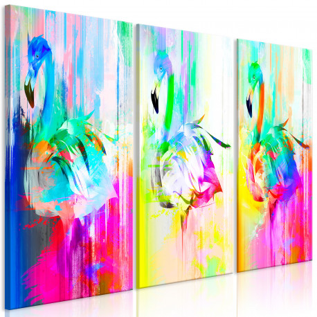 Seinapilt - Colourful Flamingos (3 Parts) - 120x80
