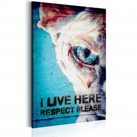Seinapilt - I Live Here, Respect Please - 60x90