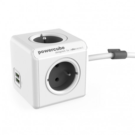 Allocacoc PowerCube Extended USB Grijs 3m Kabel (FR)