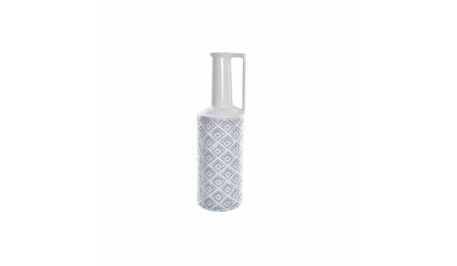 Vaas DKD Home Decor 14 x 14 x 45 cm Portselan Sinine Valge Vahemere