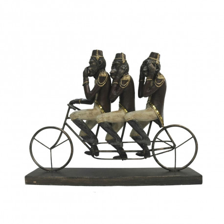 Dekoratīvās figūriņas DKD Home Decor Mērkaķis Trīsritenis Melns Bronza Metāls Sveķi Koloniāls (40 x