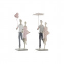 Decorative Figure DKD Home Decor Grey Pink Resin (2 Units) (18 x 10 x 37 cm)