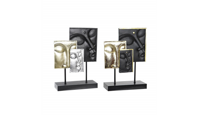 Decorative Figure DKD Home Decor Black Golden Buddha Oriental 22,5 x 8 x 30,7 cm (2 Units)