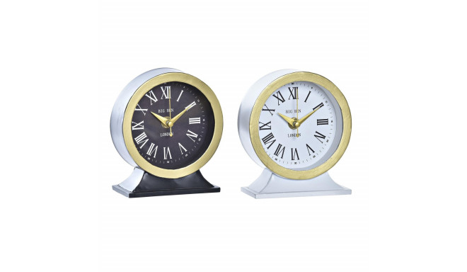 Table clock DKD Home Decor White Black (2 Units)