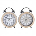 Table clock DKD Home Decor Natural MDF White Iron (25,8 x 8 x 32 cm) (2 Units)