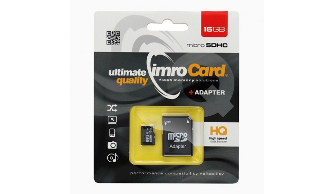 IMRO memory card microSD 16GB with adapter SD
