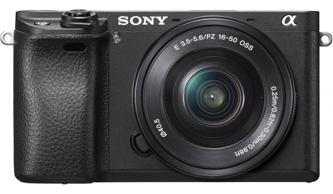 Sony a6300 + 16-50mm Kit, must (avatud pakend)