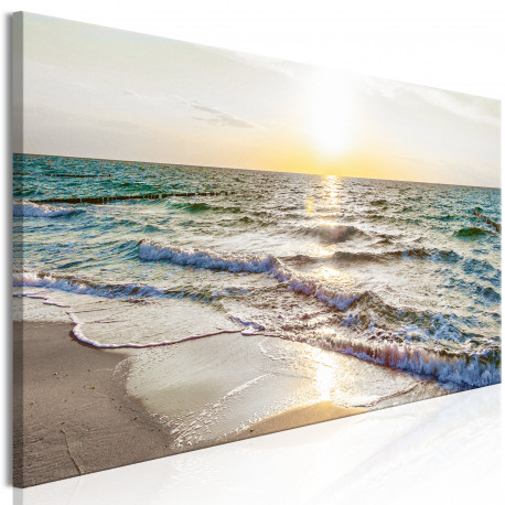 Seinapilt - Calm Waves (1 Part) Narrow Grey - 135x45