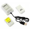 KX7B 2x BATERIA XBOX 360 KABEL USB WHITE